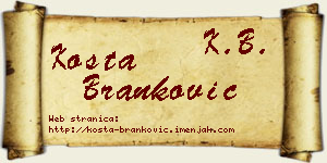Kosta Branković vizit kartica